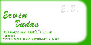 ervin dudas business card